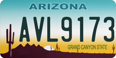 AZ license plate AVL9173