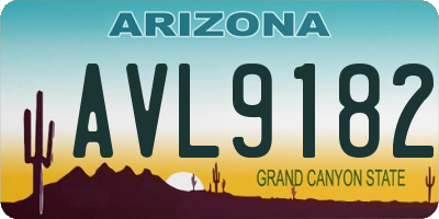 AZ license plate AVL9182
