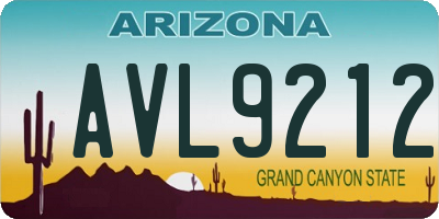 AZ license plate AVL9212