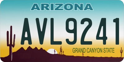 AZ license plate AVL9241