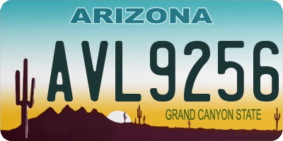 AZ license plate AVL9256