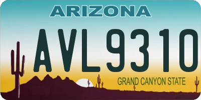 AZ license plate AVL9310