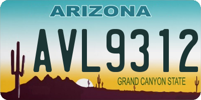 AZ license plate AVL9312