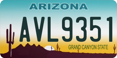 AZ license plate AVL9351