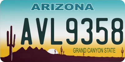 AZ license plate AVL9358