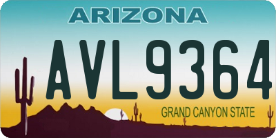 AZ license plate AVL9364