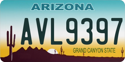 AZ license plate AVL9397