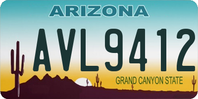 AZ license plate AVL9412