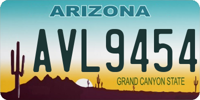 AZ license plate AVL9454