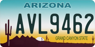 AZ license plate AVL9462