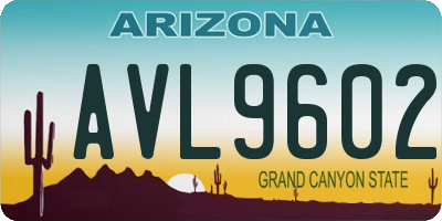 AZ license plate AVL9602