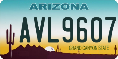 AZ license plate AVL9607