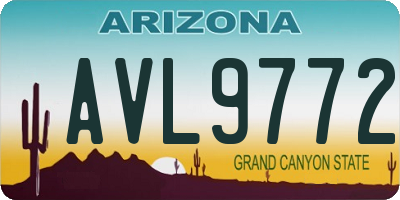 AZ license plate AVL9772