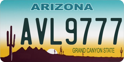 AZ license plate AVL9777