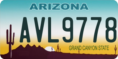 AZ license plate AVL9778