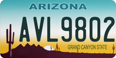 AZ license plate AVL9802