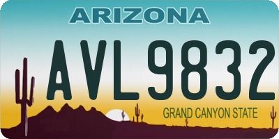 AZ license plate AVL9832