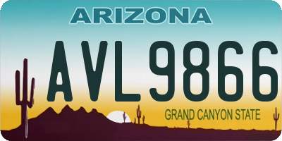 AZ license plate AVL9866