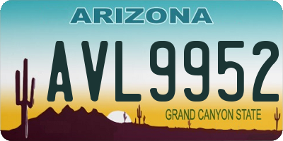 AZ license plate AVL9952