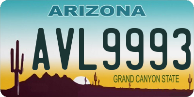 AZ license plate AVL9993