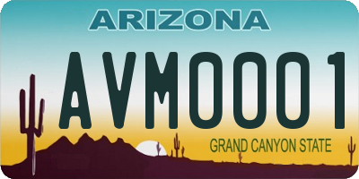 AZ license plate AVM0001