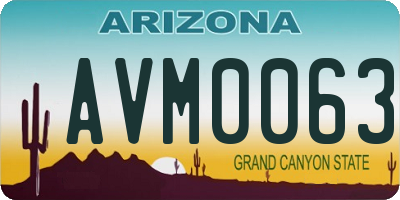 AZ license plate AVM0063