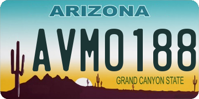 AZ license plate AVM0188