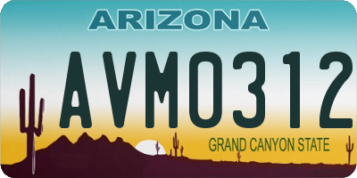 AZ license plate AVM0312