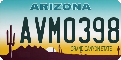 AZ license plate AVM0398