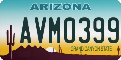 AZ license plate AVM0399