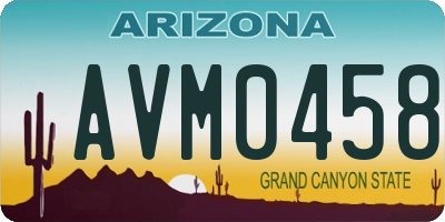 AZ license plate AVM0458