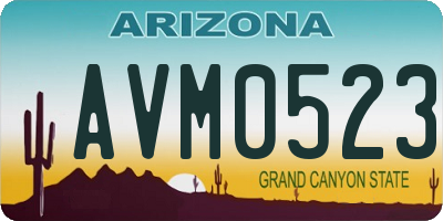 AZ license plate AVM0523
