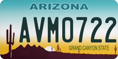 AZ license plate AVM0722