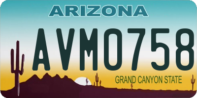 AZ license plate AVM0758