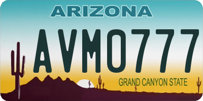 AZ license plate AVM0777