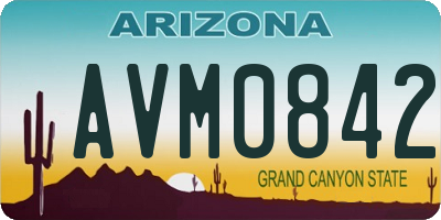 AZ license plate AVM0842