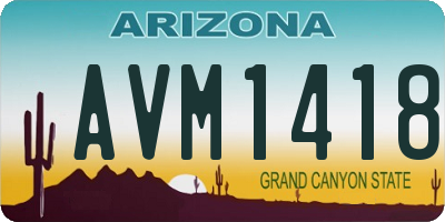 AZ license plate AVM1418