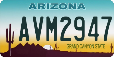 AZ license plate AVM2947
