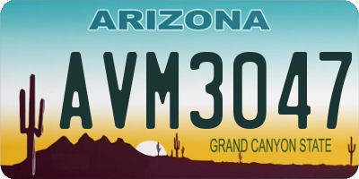 AZ license plate AVM3047