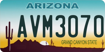 AZ license plate AVM3070