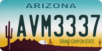 AZ license plate AVM3337