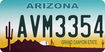 AZ license plate AVM3354