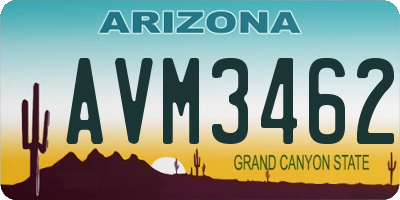 AZ license plate AVM3462