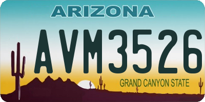 AZ license plate AVM3526