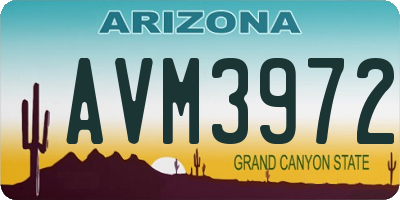 AZ license plate AVM3972