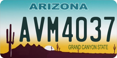 AZ license plate AVM4037