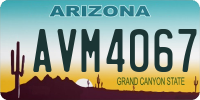 AZ license plate AVM4067
