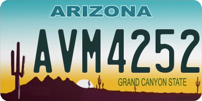 AZ license plate AVM4252