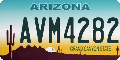 AZ license plate AVM4282