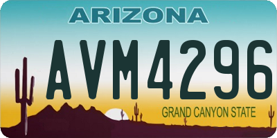 AZ license plate AVM4296